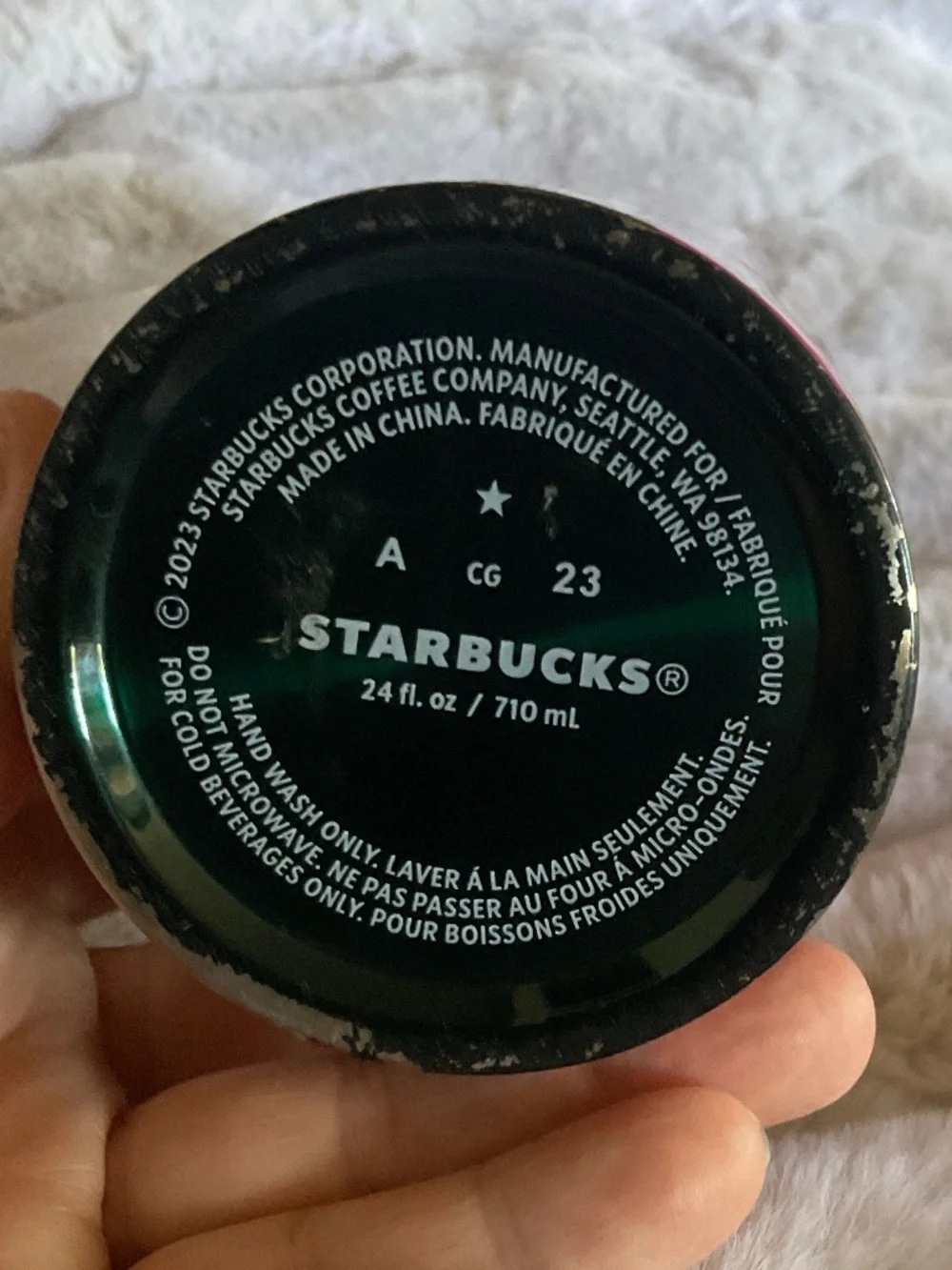 Starbucks Fall Black & Magenta Wavey Graphic Stainless Steel Tumbler